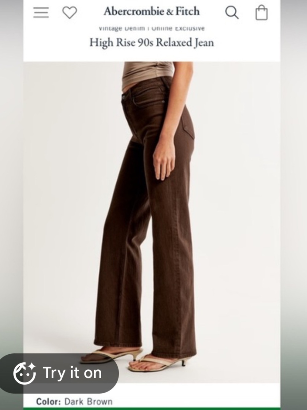 Abercrombie & Fitch The 90s Relaxed Jean High Rise